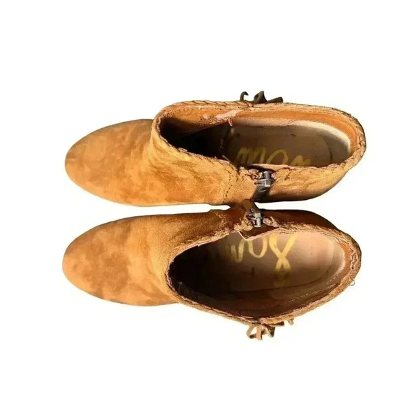 Sam Edelman Women's Paige Ankle Booties Size 4 M Fringe Brown Suede Western - Picture 9 of 9